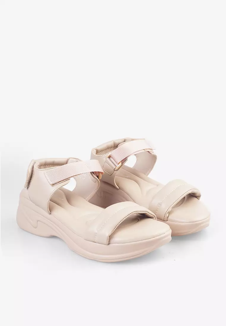 Sepatu Sandal Sporty Platform dengan Velcro Wanita L.Janette 01