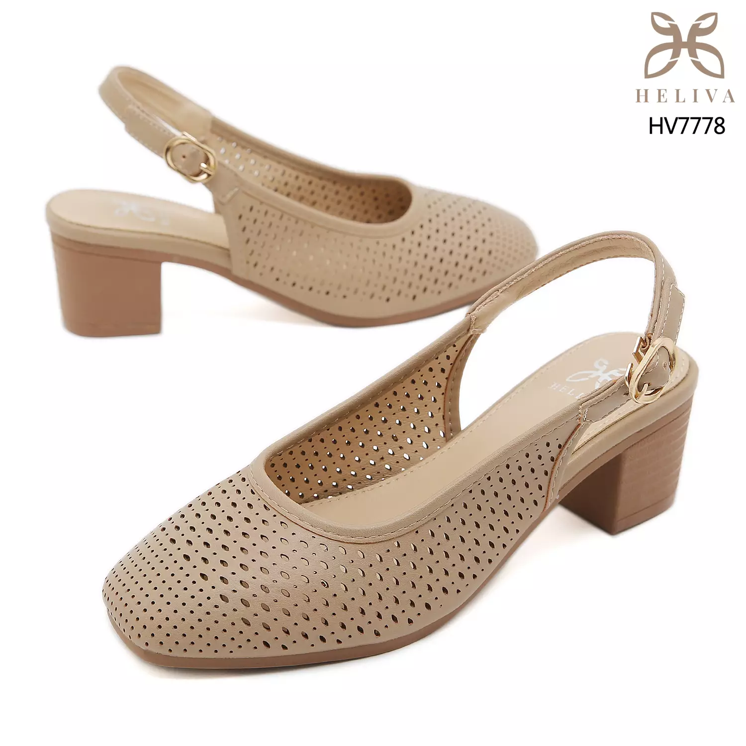 HELIVA REVINA – Laser Cut Slingback Heels HV7778