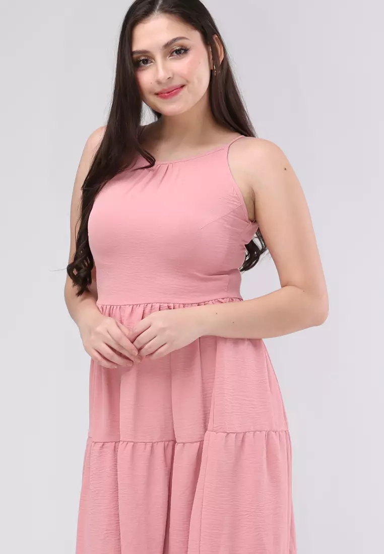 Linen Wrinkles Sleeveless Long Dress