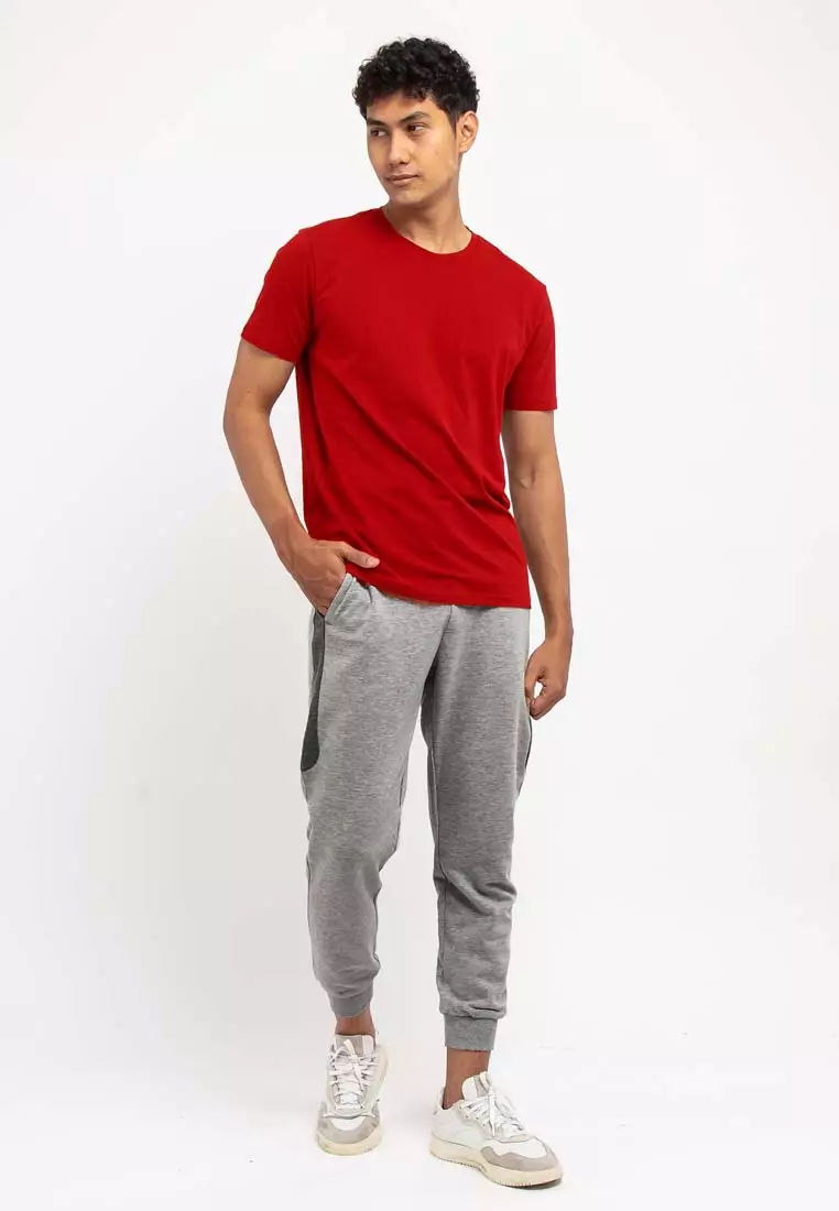 Forest Premium Soft-Touch Cotton Slim Fit Plain Tee T Shirt Men - 23645 - 51Red