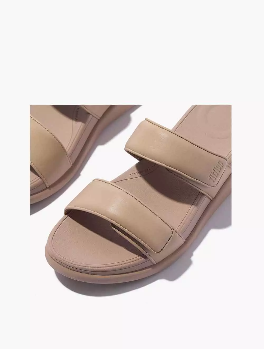Fitflop F-Mode Go Adjustable Flatform Two-Bar Slides - Classic Beige