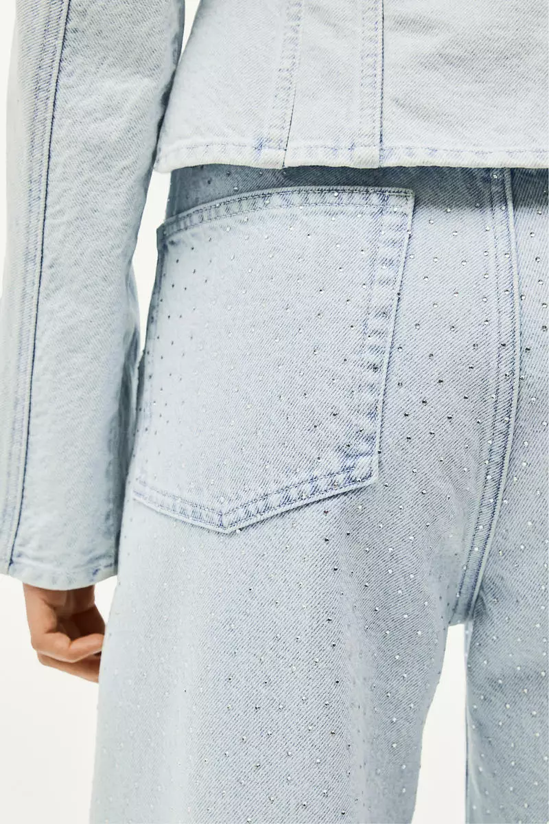 Rhinestone-embellished jeans