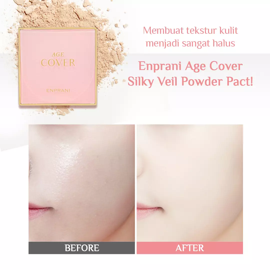 Holika Holika ENPRANI Age Cover Silky Veil Powder Pact - 23 Natural Beige | Bedak Padat Anti Aging