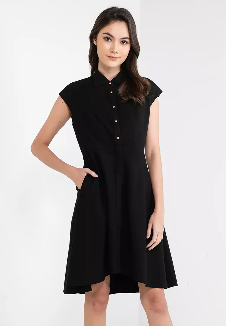 Buy G2000 Striped Cap Sleeve Tuxedo Shirt Dress 2024 Online | ZALORA ...