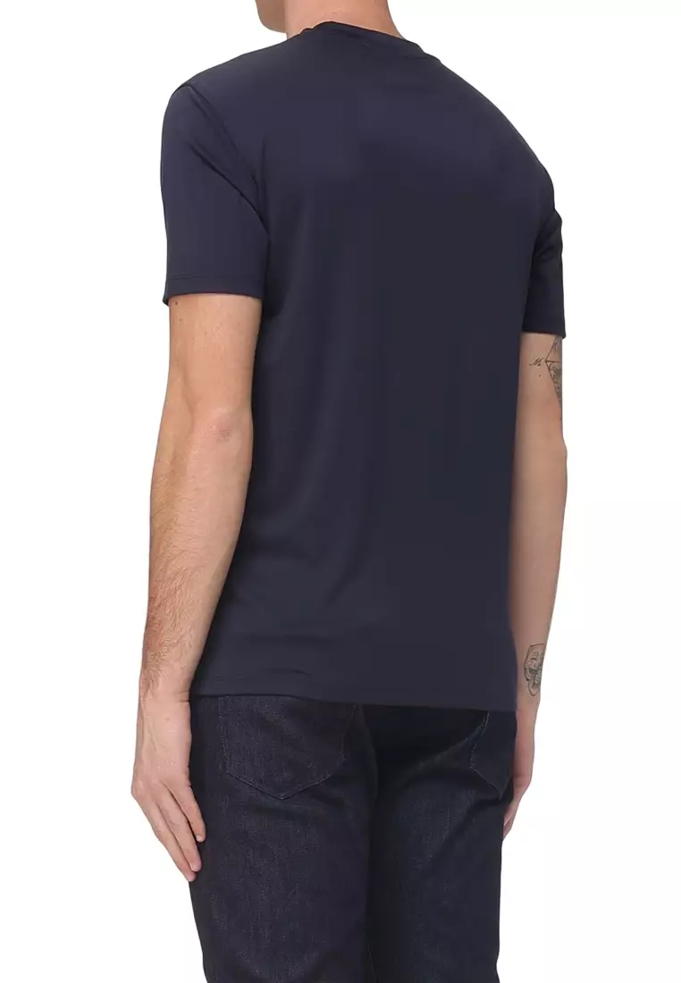 Men's Short Sleeved T-shirt in Dark Blue EM004586 AF13721