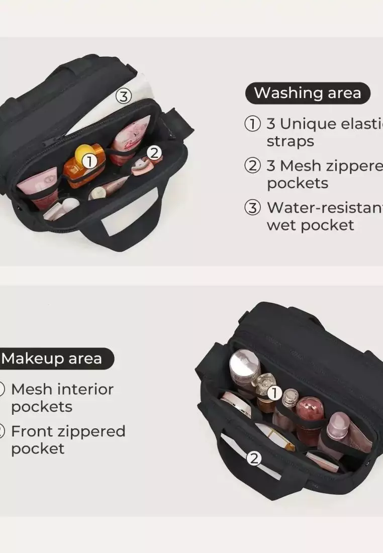Bagsmart Crush Hanging Toiletry Bag (Black)
