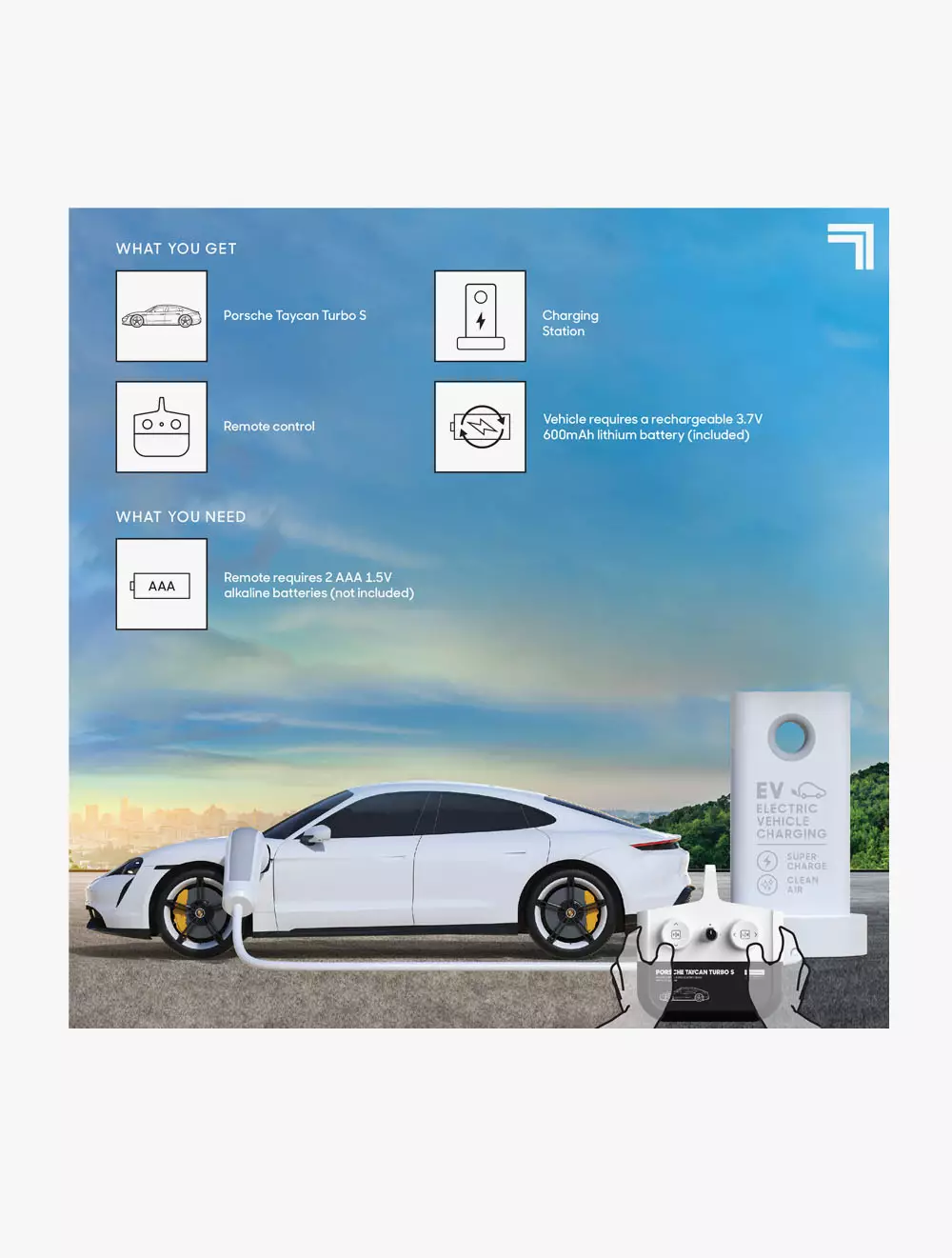 Discovery Sharper Image Toy RC Porsche Taycan Turbo S 1:20 - DCP1212010101 - Multicolor