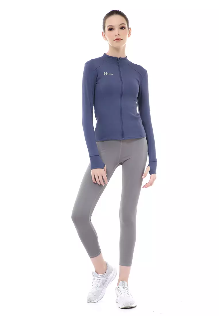 Mikayla Jaket Olahraga Wanita Lengan Panjang Sportwear Stylish Material Polyester ORIGINAL - Navy