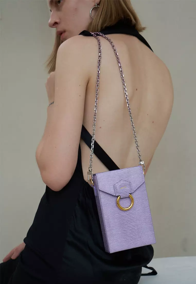 JW Pei Lola Chain Phone Case - Purple Lizard