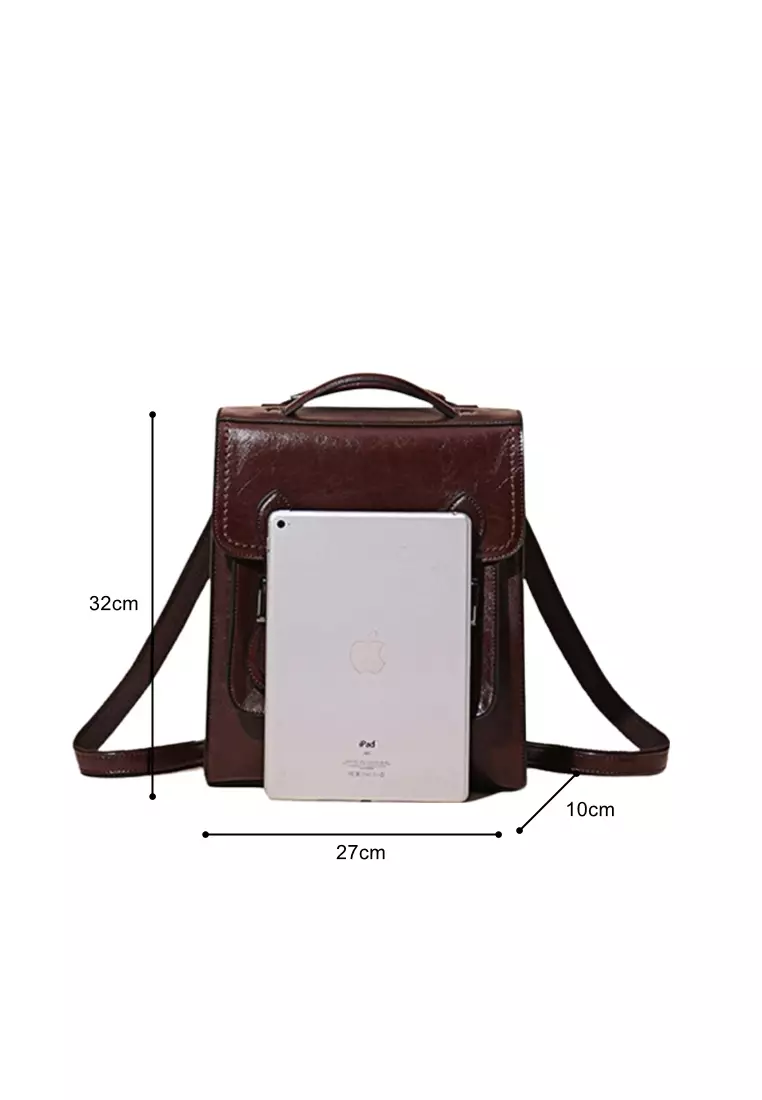 Women's Retro Cowhide Leather Shoulder Bags Backpacks