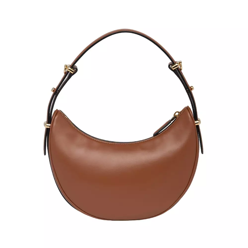 Arqué Leather Shoulder Bag Cognac