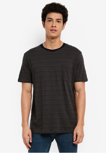 Jual MANGO  Man Striped Cotton T Shirt Original ZALORA 