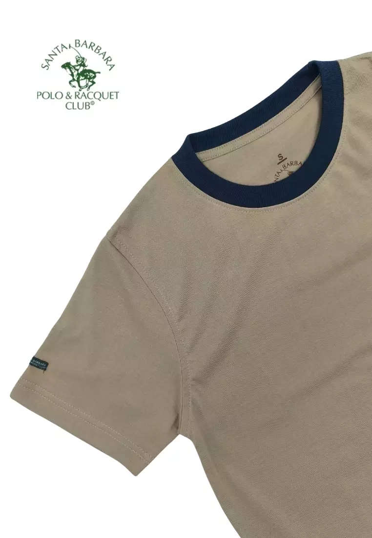 Plain Casual Cotton T-shirt with Embroidery logo on Chest
