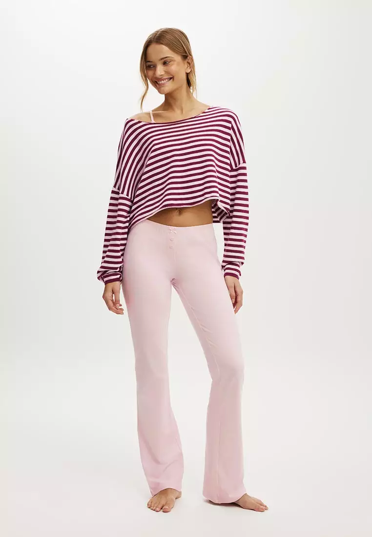 Off Shoulder Cropped Knit Sweater