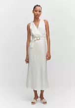 Mango white 2025 linen dress