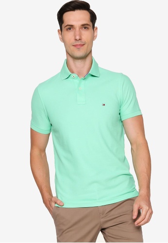 tommy hilfiger green polo shirt