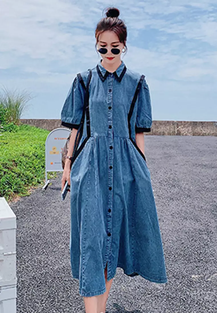 Denim one sale piece dress online