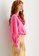 iROO pink Drop Shoulder Seam Oversize Pink Top With Lace Collar 31452AAC8E1EF4GS_6