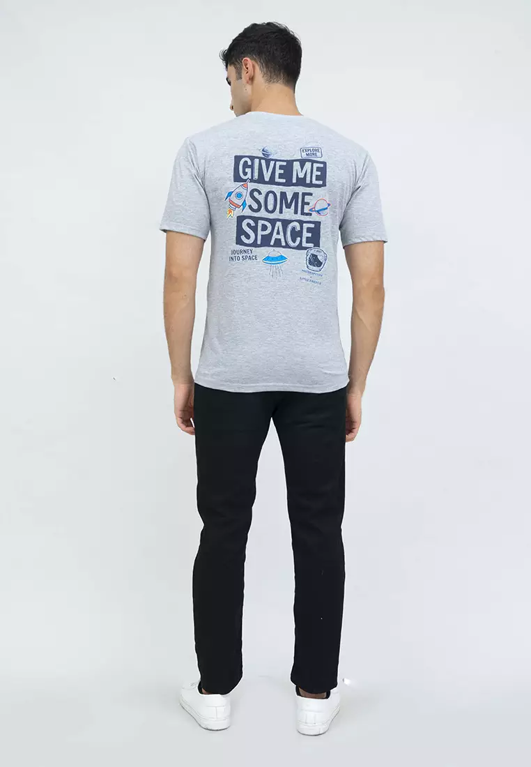 kaos pria lengan pendek Grey Some Space houseofcuff X little fresco