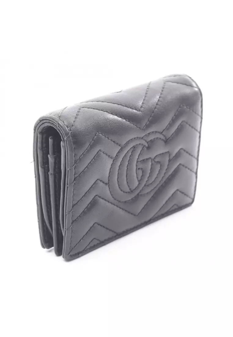 Pre-Loved Gucci GG Marmont Bi-fold wallet leather black