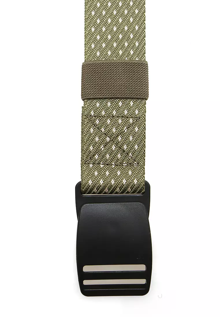 Ilo Aksesoris Fashion Pria Ikat Pinggang Motif Polka Material Canvas ORIGINAL - Green