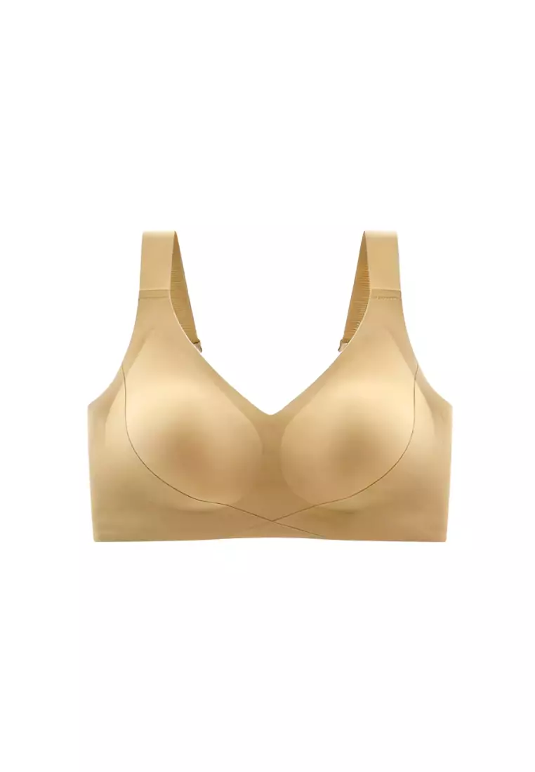 Premium Mirabel Plus Size Seamless Wireless Support Bra in Nude