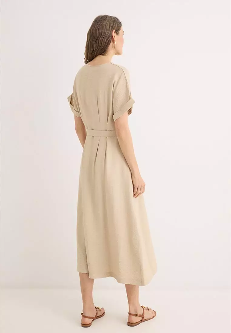 Pleated Midi Dress