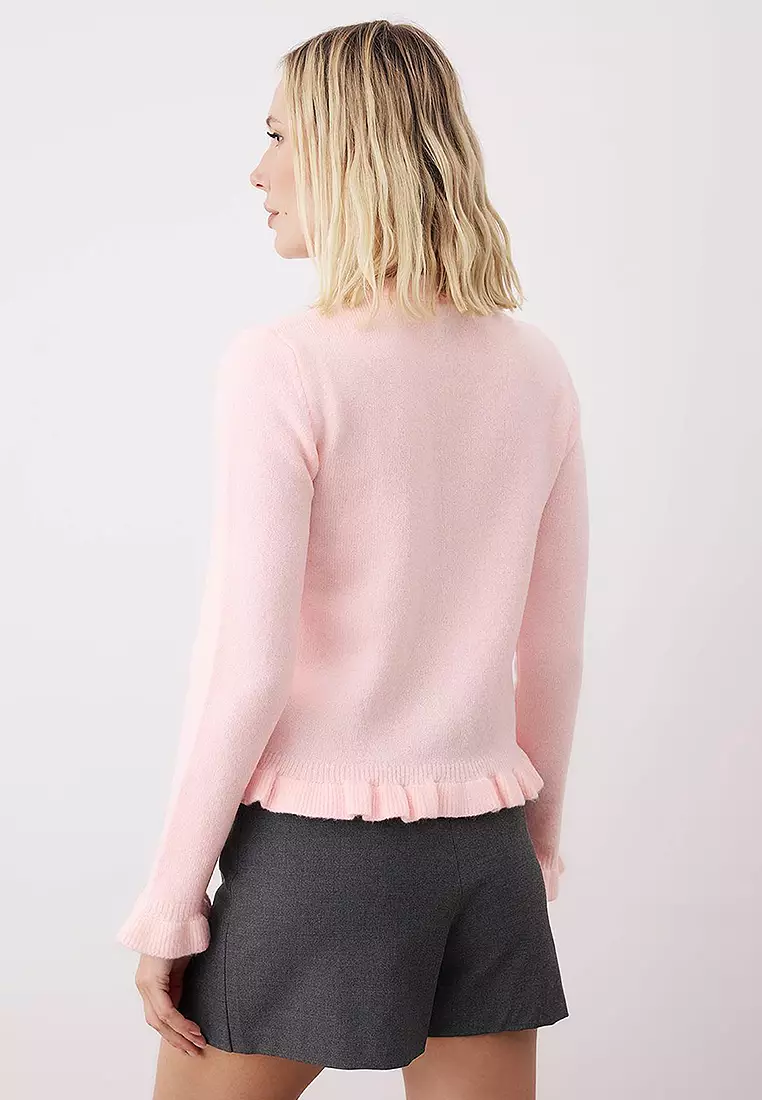 Button Detailed Soft Texture Knit Cardigan