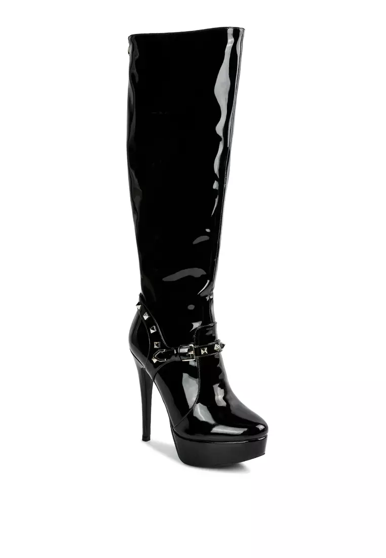 Medium heel knee high boots on sale