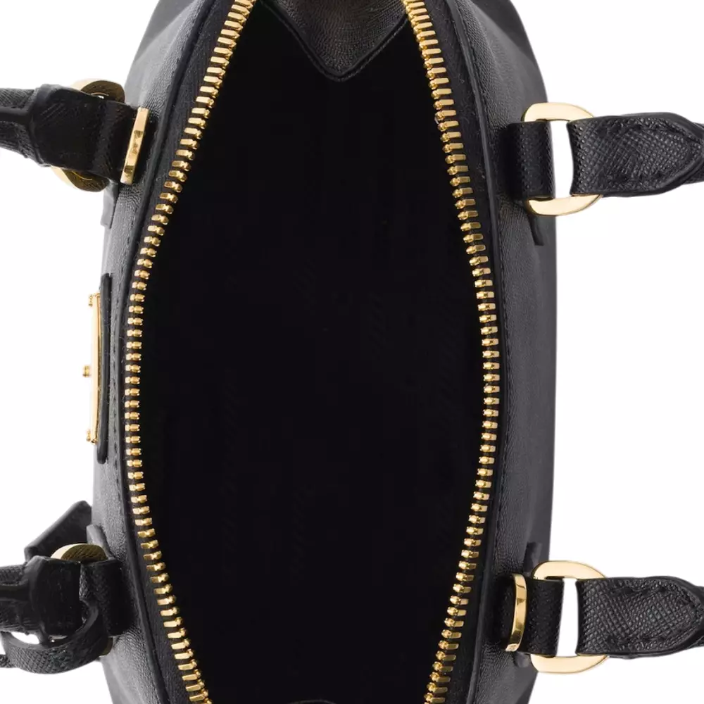 Promenade Saffiano Leather Mini Handbag Black