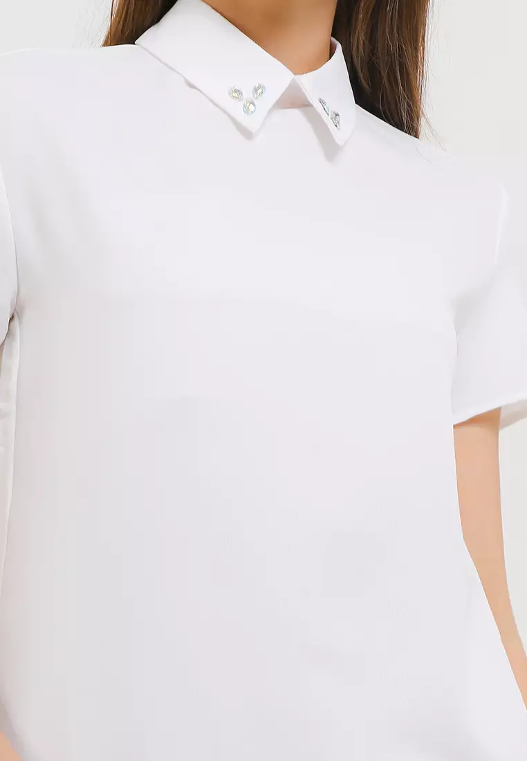 Victoria Collar Shirt with Crystal