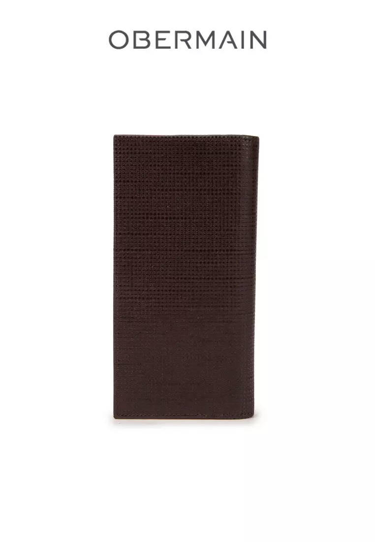 RFID Long Wallet Genuine Leather Brown