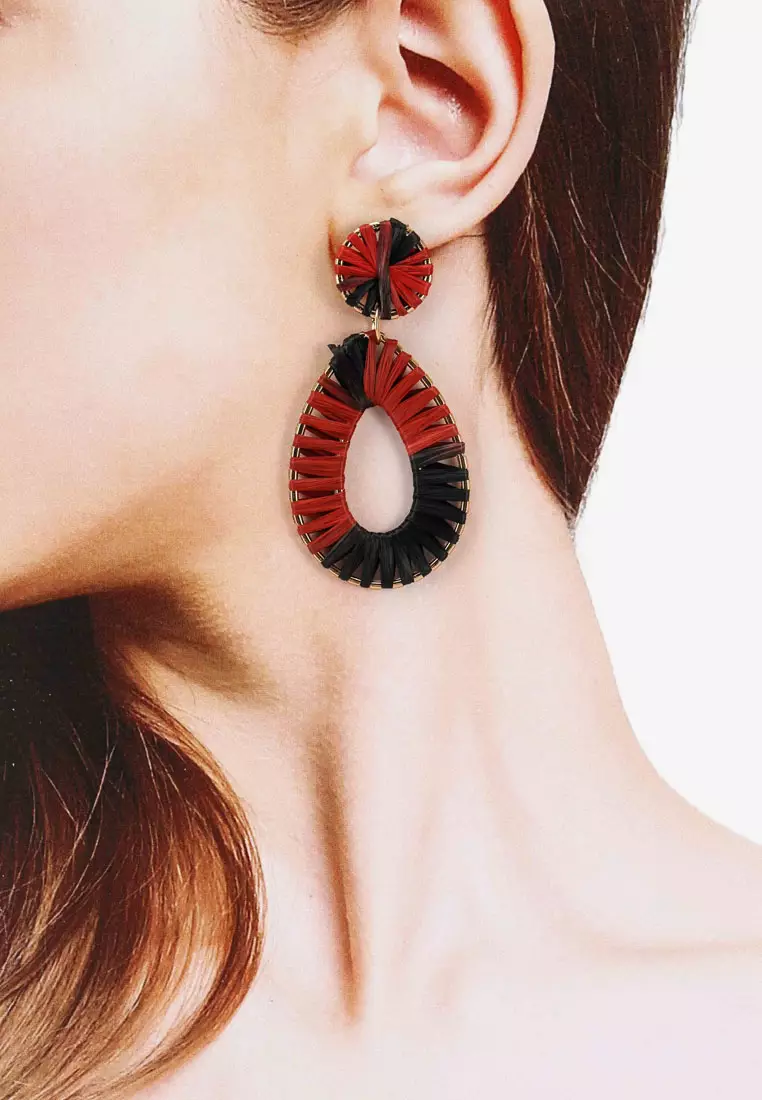 Red deals dangle earrings