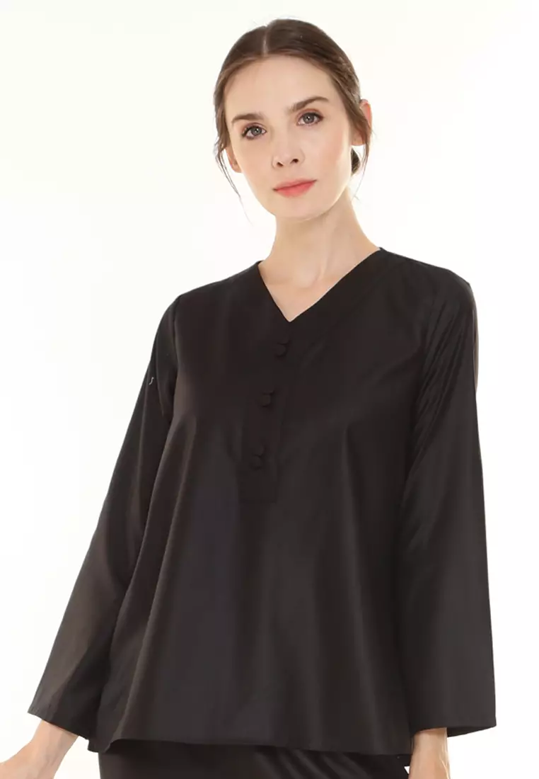 Kiera Kurung Kedah Modern in Black