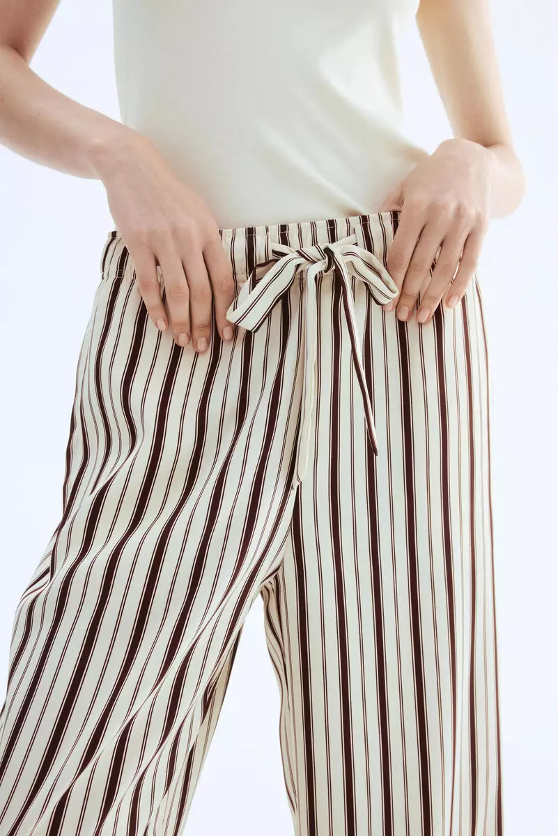 Drawstring twill trousers