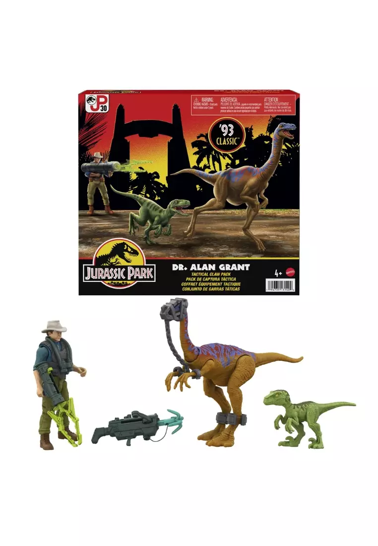 Jurassic Park Dr. Alan Grant Tactical Claw Figure Pack & 2 Dinosaurs