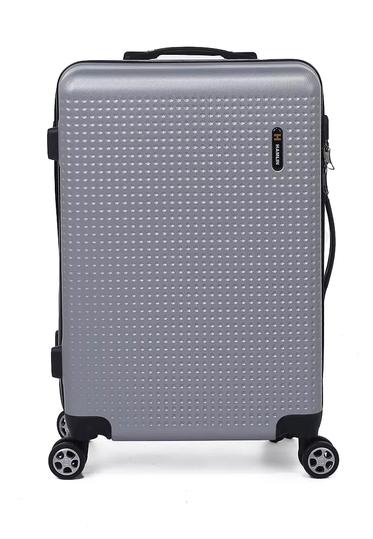 Isvara Tas Koper Hardcase One Set Unisex Large Compartment Suitcase Code Lock System Material ABS+PVC Coated ORIGINAL - Gray