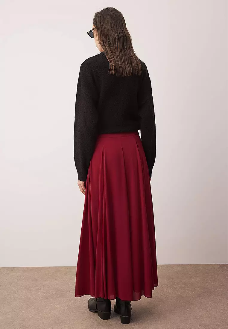 Mid Waist Maxi Skirt