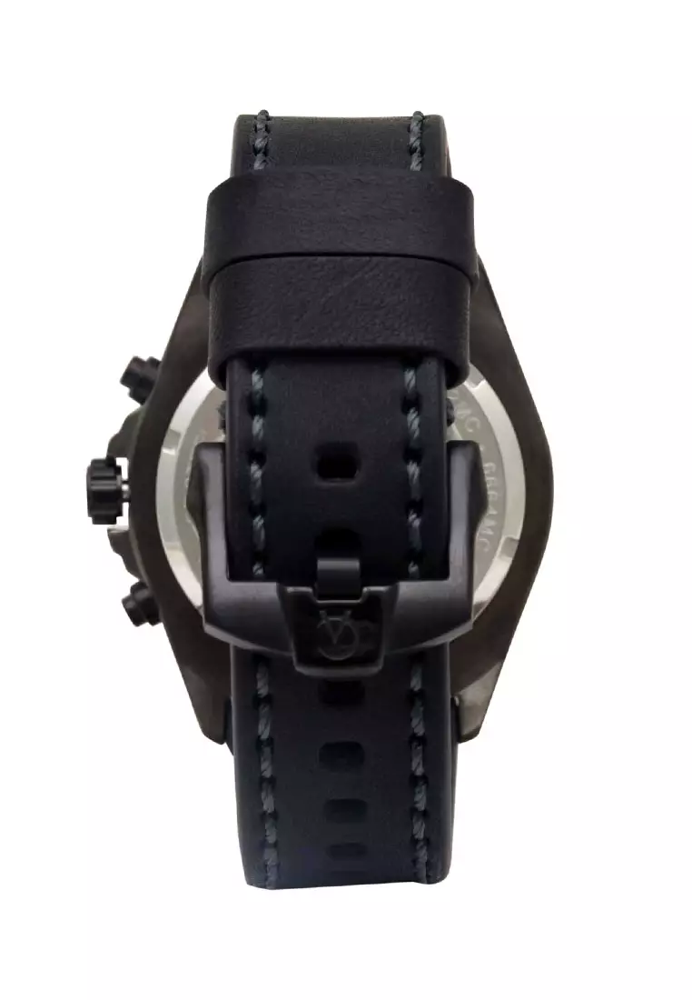 Alexandre Christie Jam Tangan Pria - Black Blue - Leather Strap - 6664 MCLEPBABU