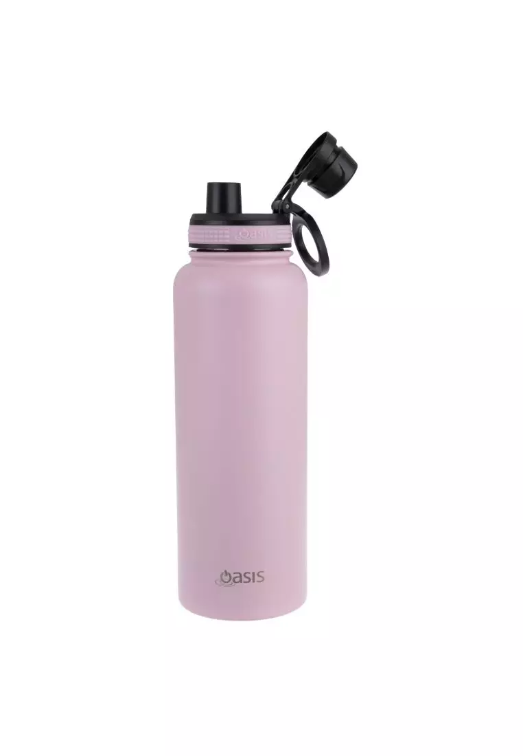 Oasis Stainless Steel Insulated Sports Water Bottle with Screw Cap 1.1L - Carnation