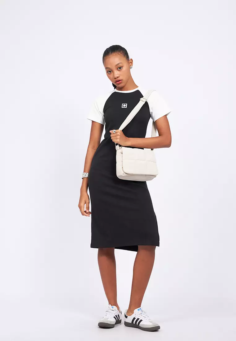 Raglan Short Sleeve Midi Dress