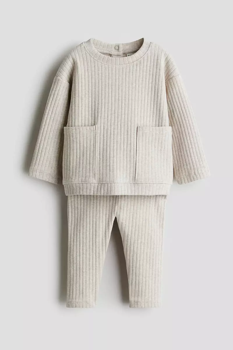 2-piece ribbed cotton set