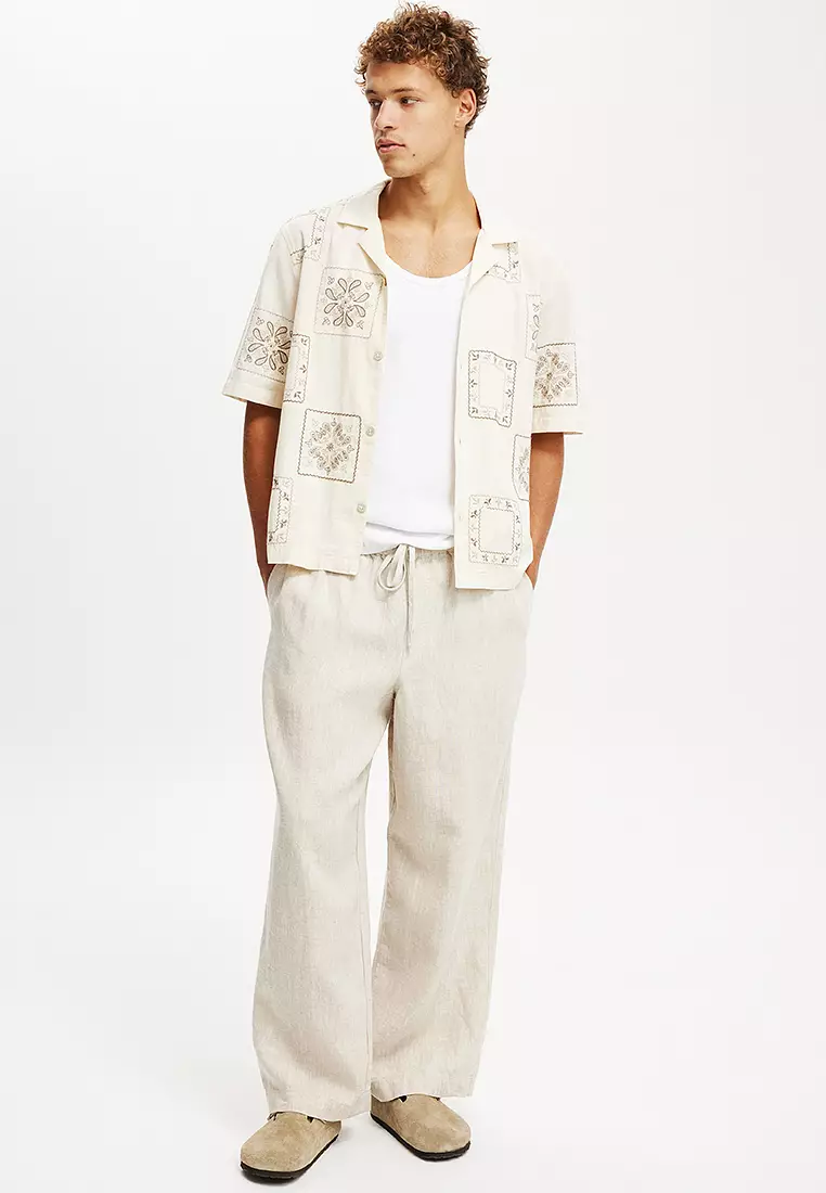 Common Need Sorrento Baggy Linen Pant Brown