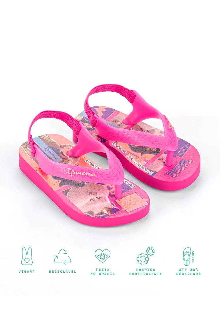 Ipanema Super Pets Toddlers Sandals - Dark Pink/Blue