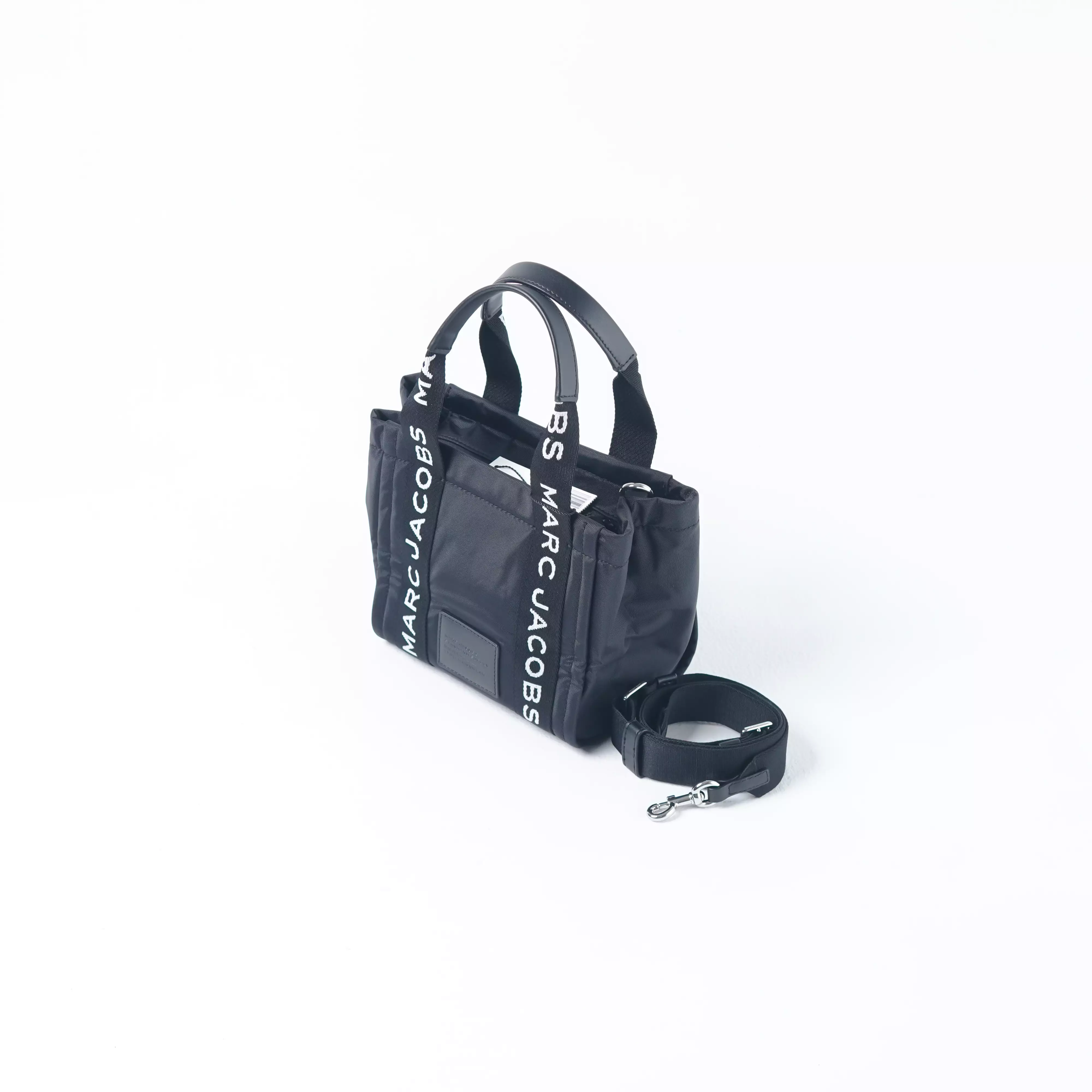 Tas MARC JACOBS TEXT STRAP WHITE BLACK NYLON TOTE BAG WITH LS SMALL 100% ORIGINAL