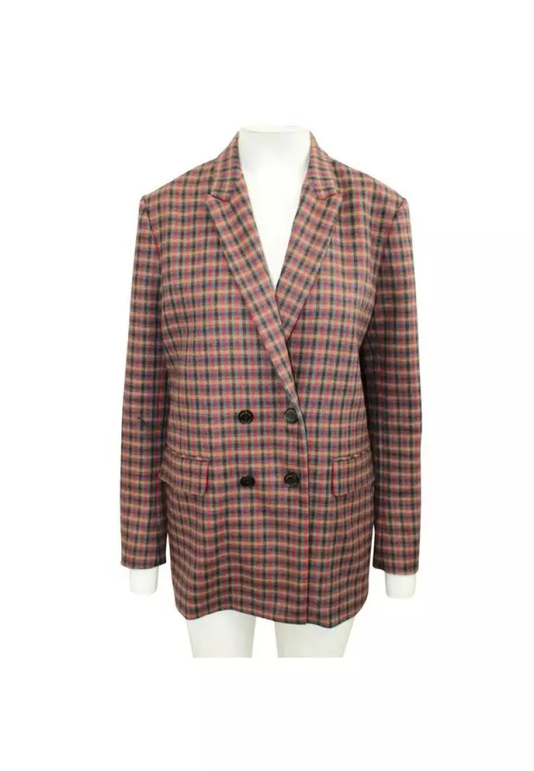 Sandro checked hot sale tailored jacket
