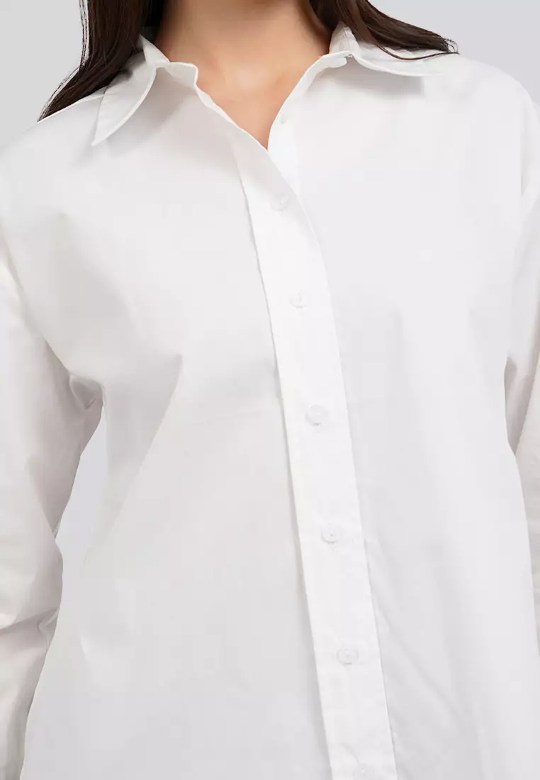 Hi-Low Long Sleeve Oversized Shirt