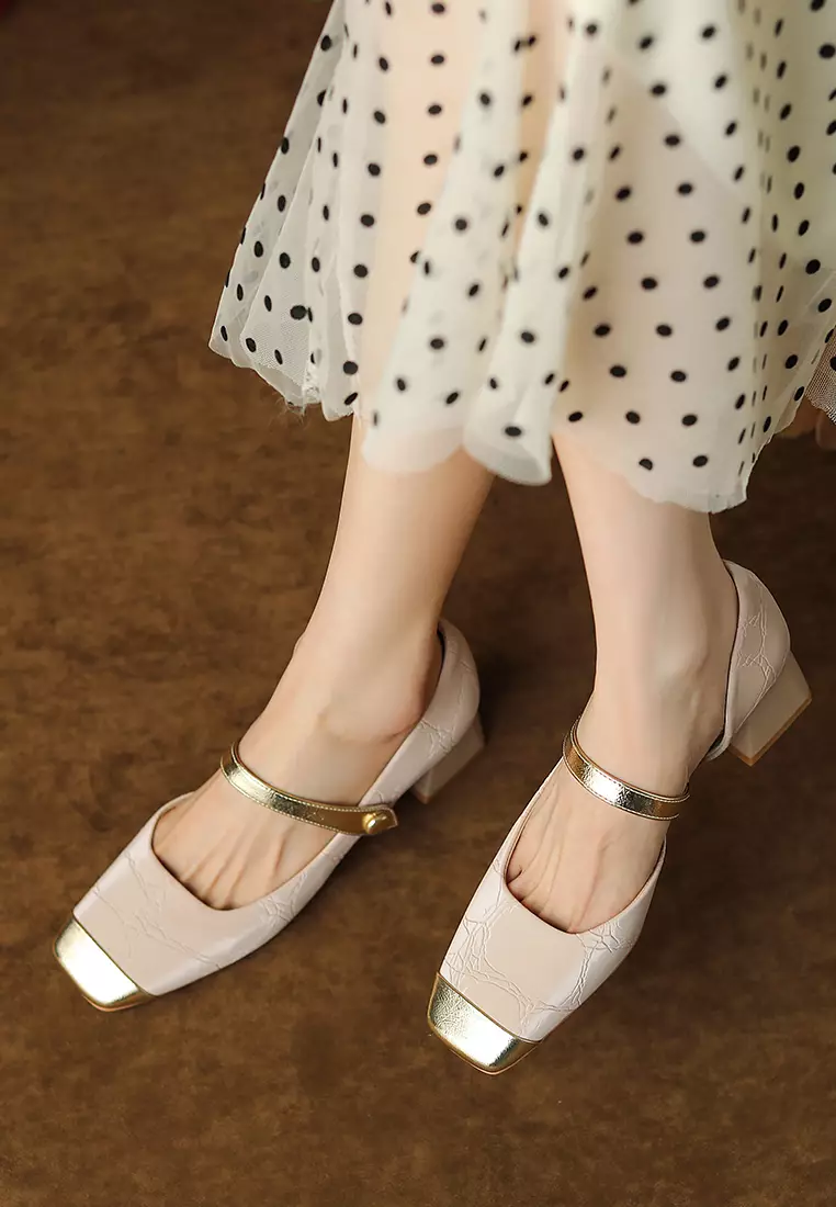 4.5CM Color Matching Mary Jane Shoes XJ3321-2