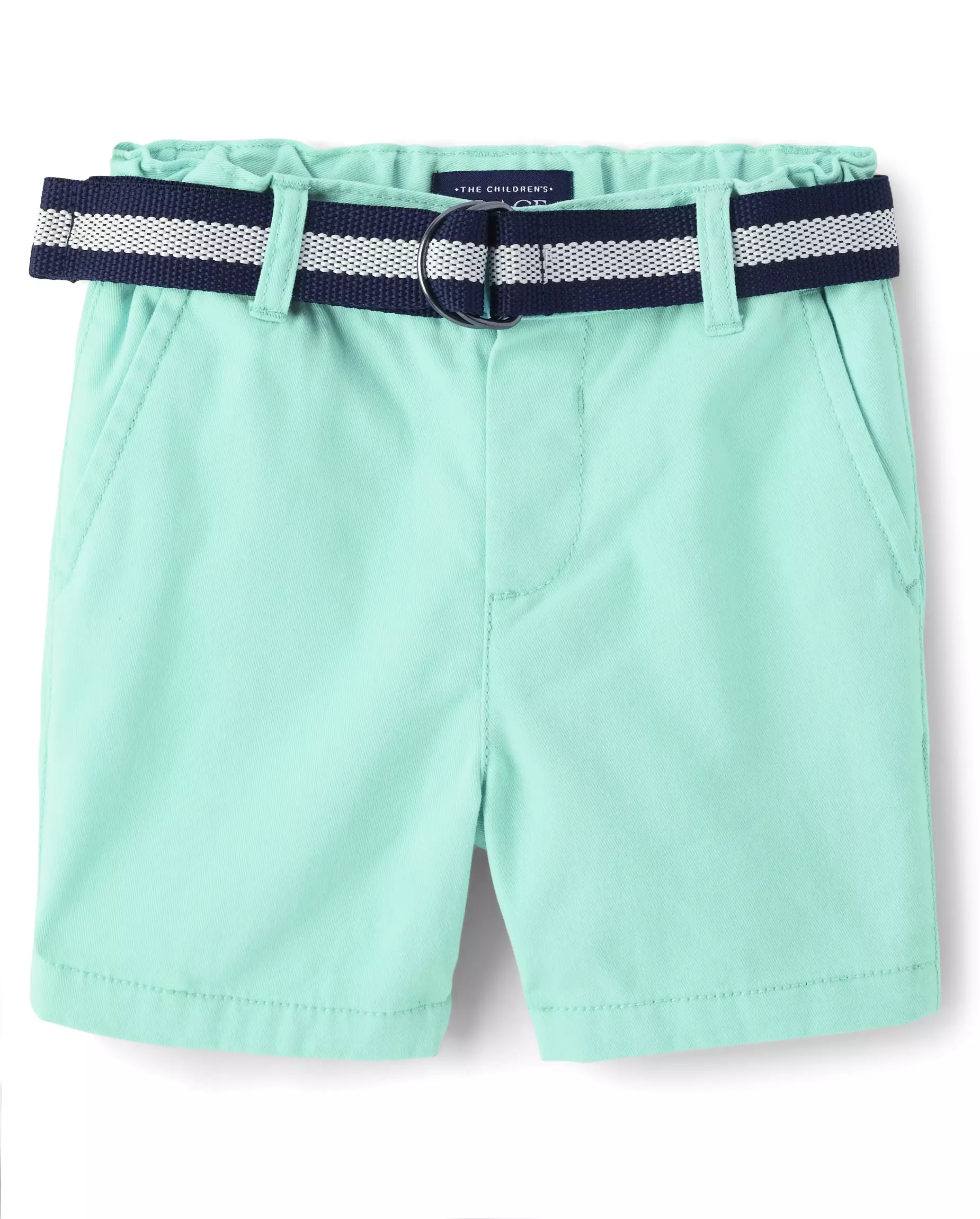 Toddler Boys Belted Chino Shorts - Celana Pendek Bayi Laki (Biru)