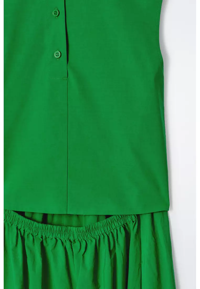 OPEN-BACK COTTON MAXI DRESS